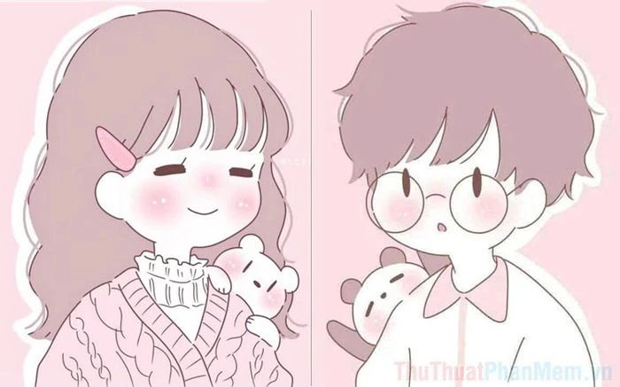 Bức tranh cặp đôi đáng yêu