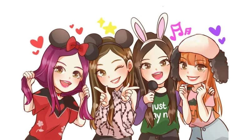 Hình nền Blackpink chibi sinh động