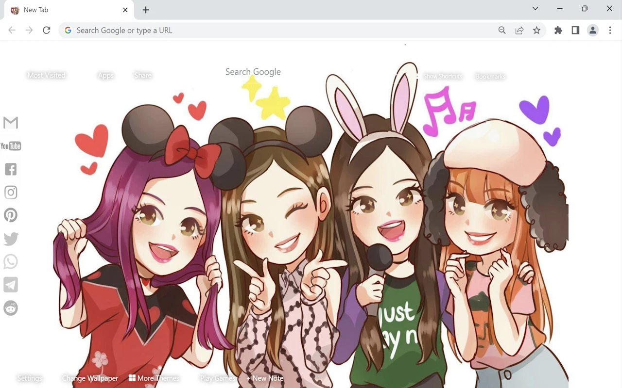 Hình ảnh chibi của các thành viên trong nhóm với phong cách cá tính