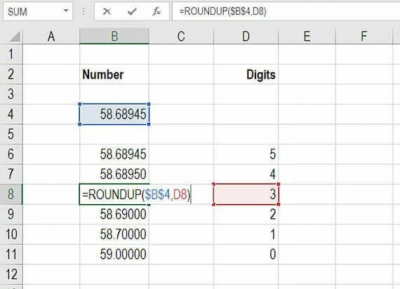 Hàm ROUNDUP trong thực tế