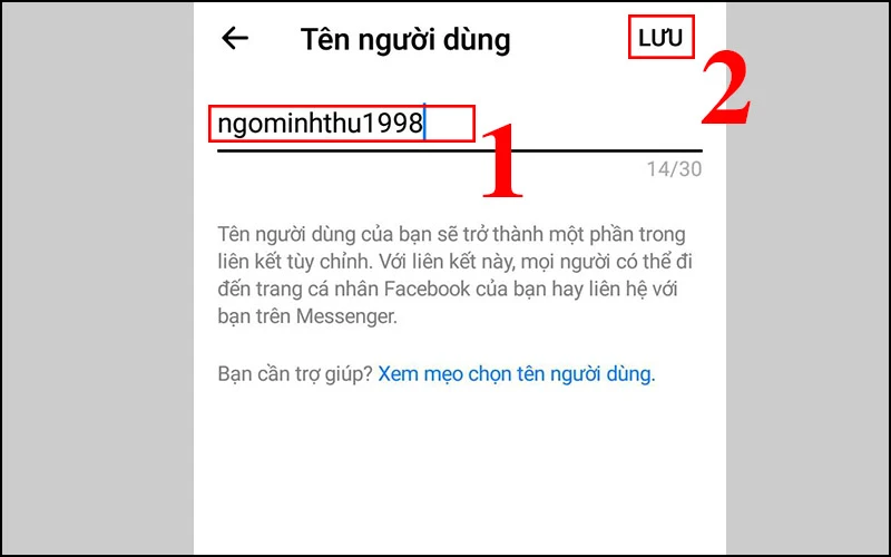 Nhập vào tên người dùng