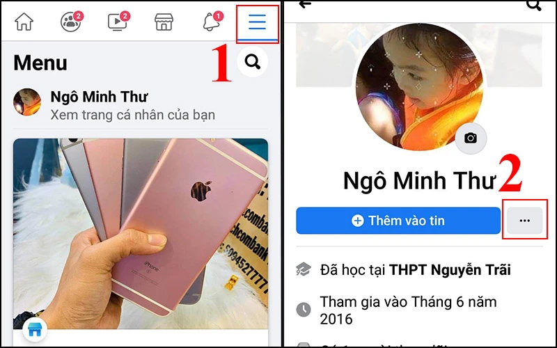 Hướng dẫn xem URL Facebook trên điện thoại