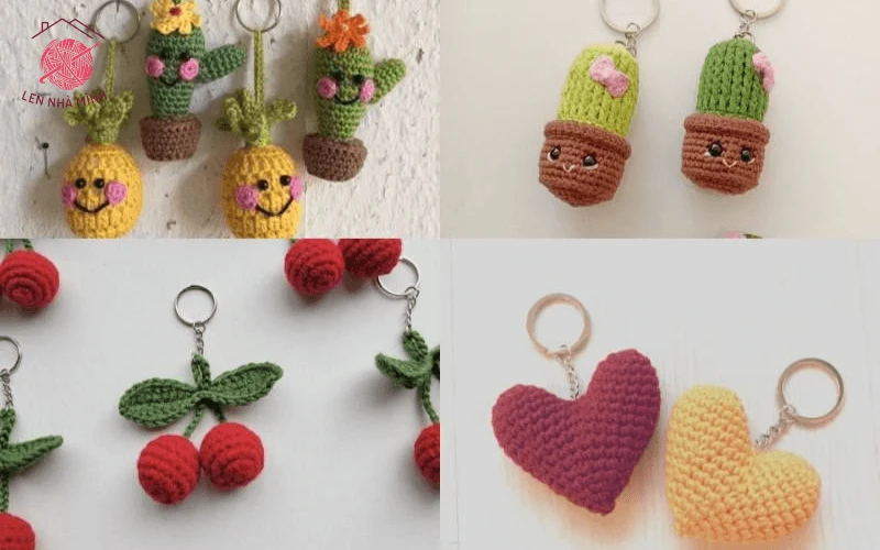 Móc khóa hoa handmade