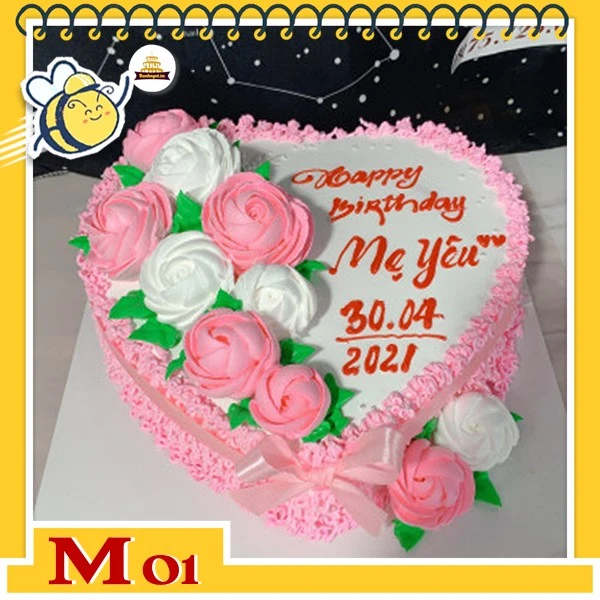 Bánh sinh nhật hình trái tim đẹp