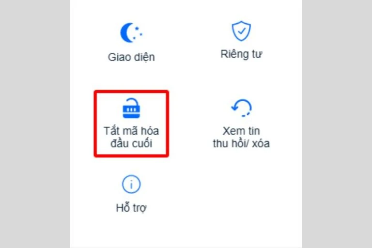Mã hóa đầu cuối Zalo