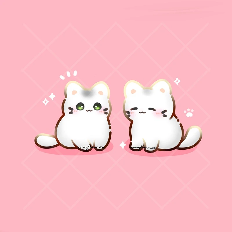 Mèo Chibi Một Màu Sắc