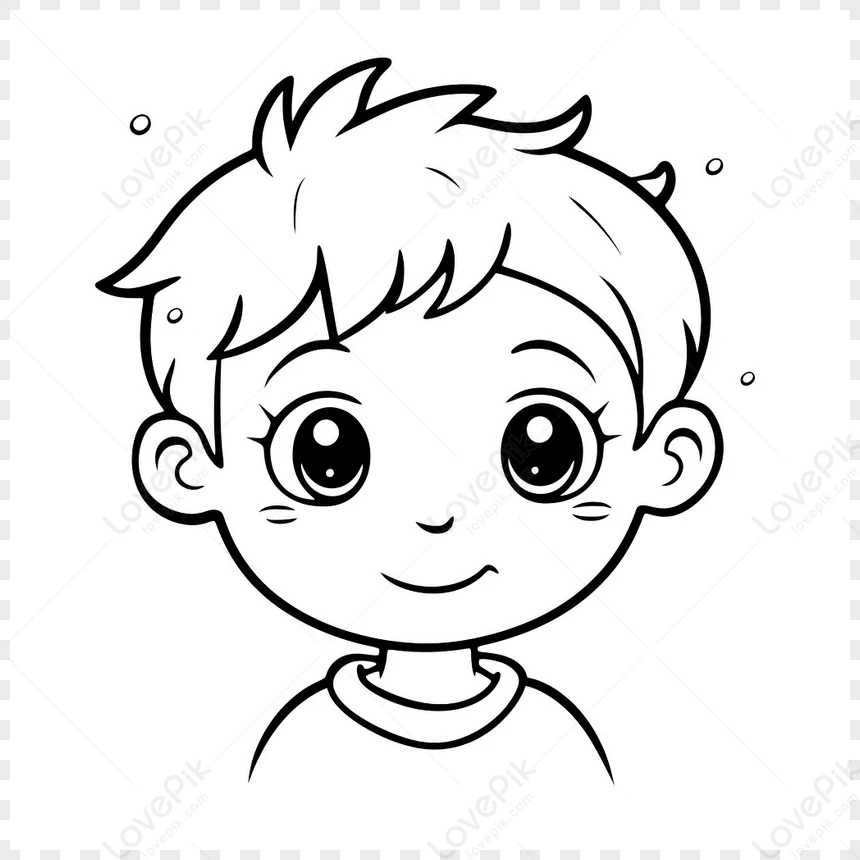 Tô màu khuôn mặt bé trai