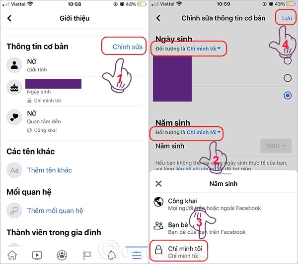 Ẩn thông tin sinh nhật trên Facebook