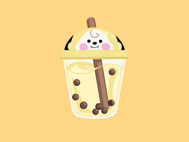 Hình ảnh ly trà sữa cute