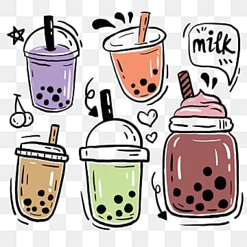Các mẫu trà sữa dễ thương