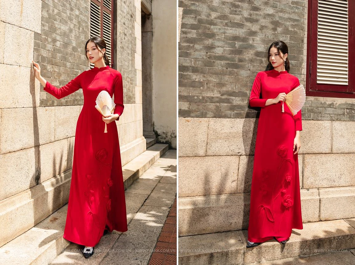 Tạo dáng chụp ảnh áo dài tại chùa