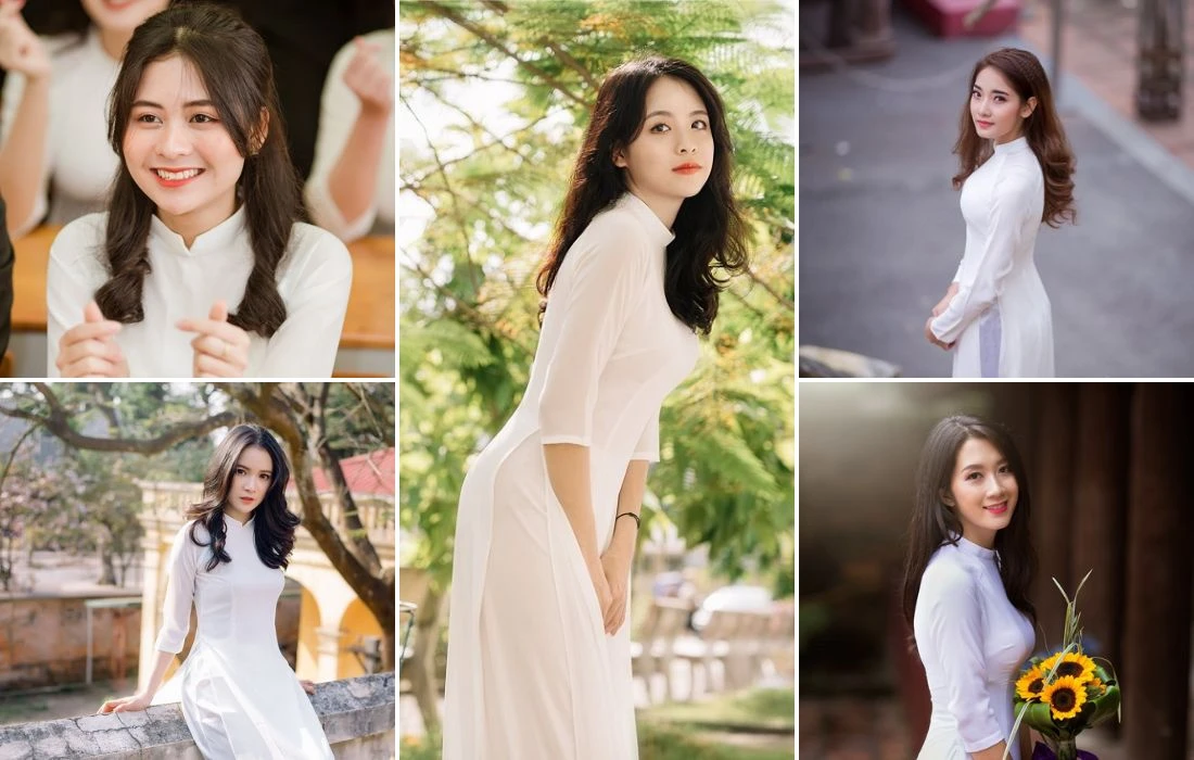Tạo dáng tự nhiên với áo dài