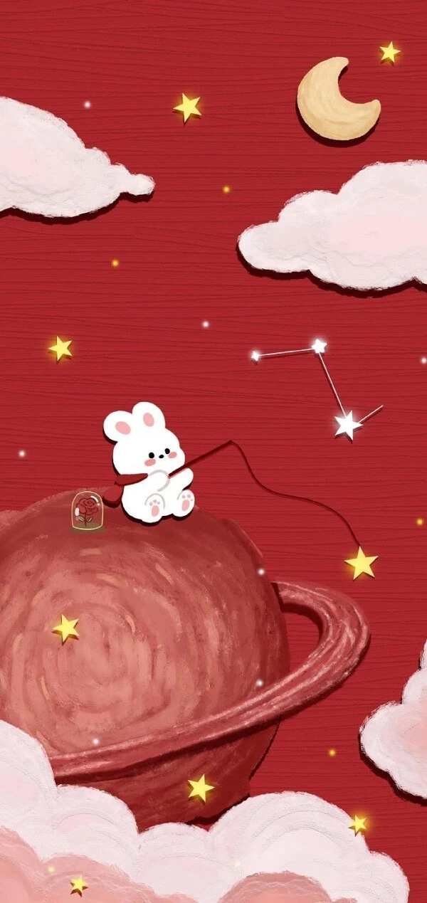 Hình nền cute màu đỏ