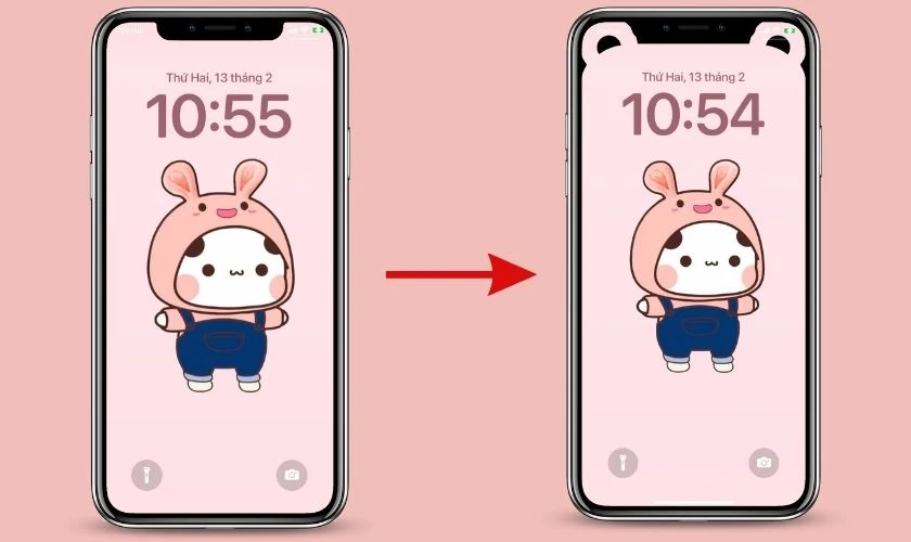 Hình nền gấu tai thỏ cho iPhone
