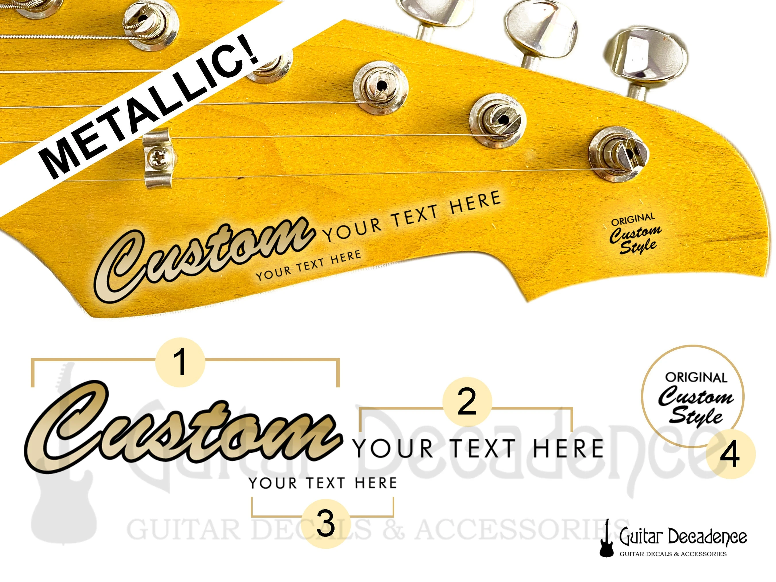 Decal đầu guitar tùy chỉnh