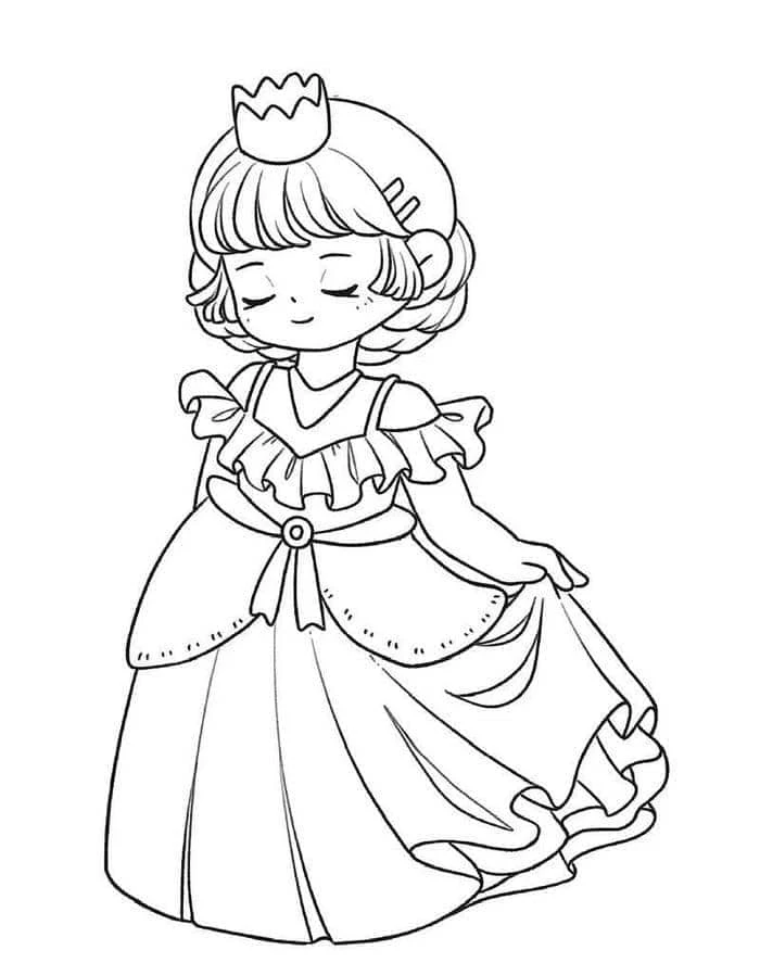 Tranh tô màu công chúa chibi