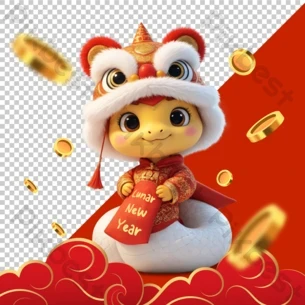 Rắn dễ thương trong năm mới
