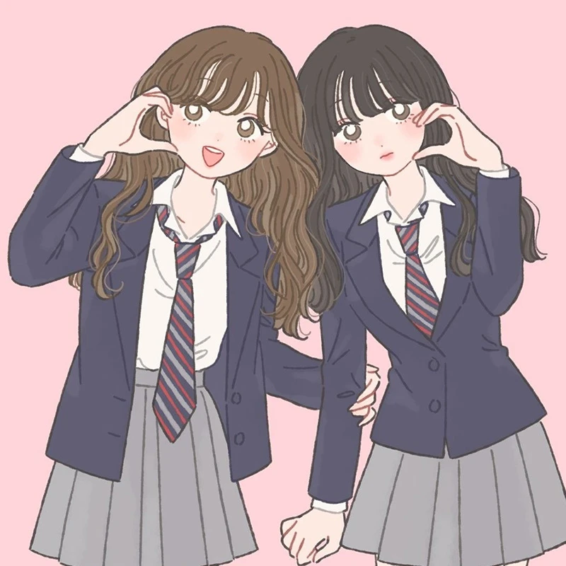 Hình nền cute đôi bạn thân nữ