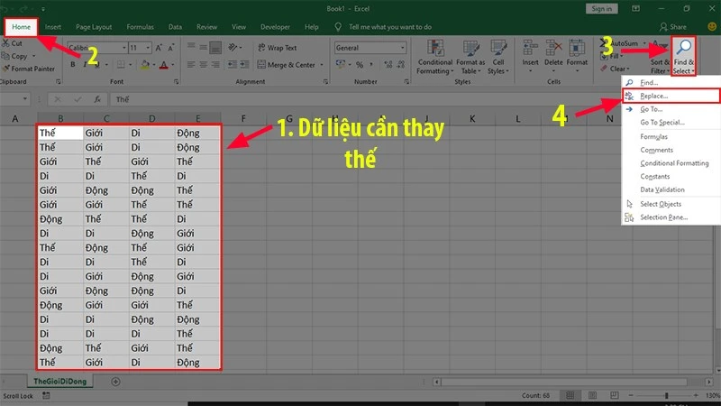 Hình ảnh hộp thoại Find and Replace