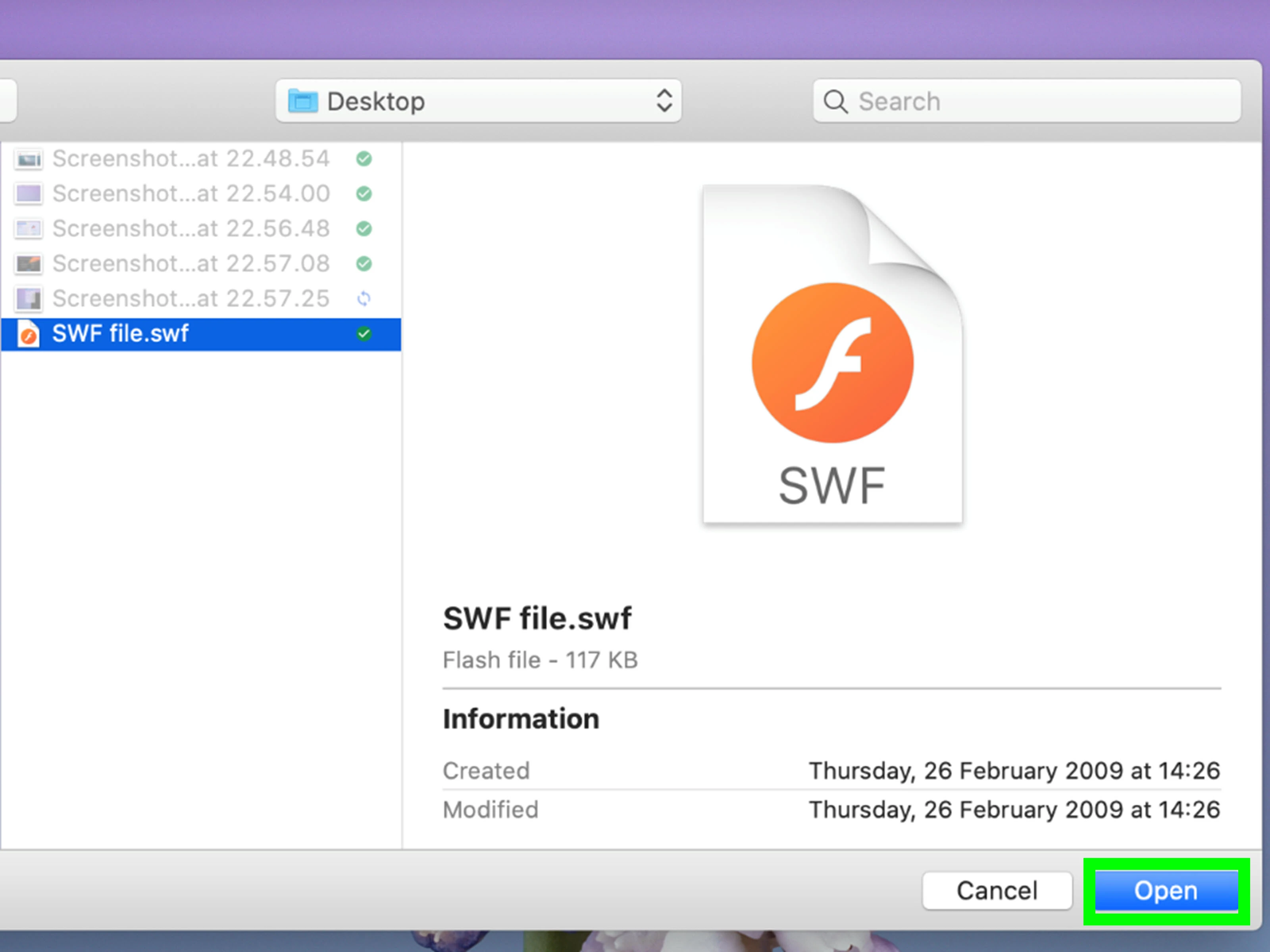 Mở file SWF trên trình duyệt
