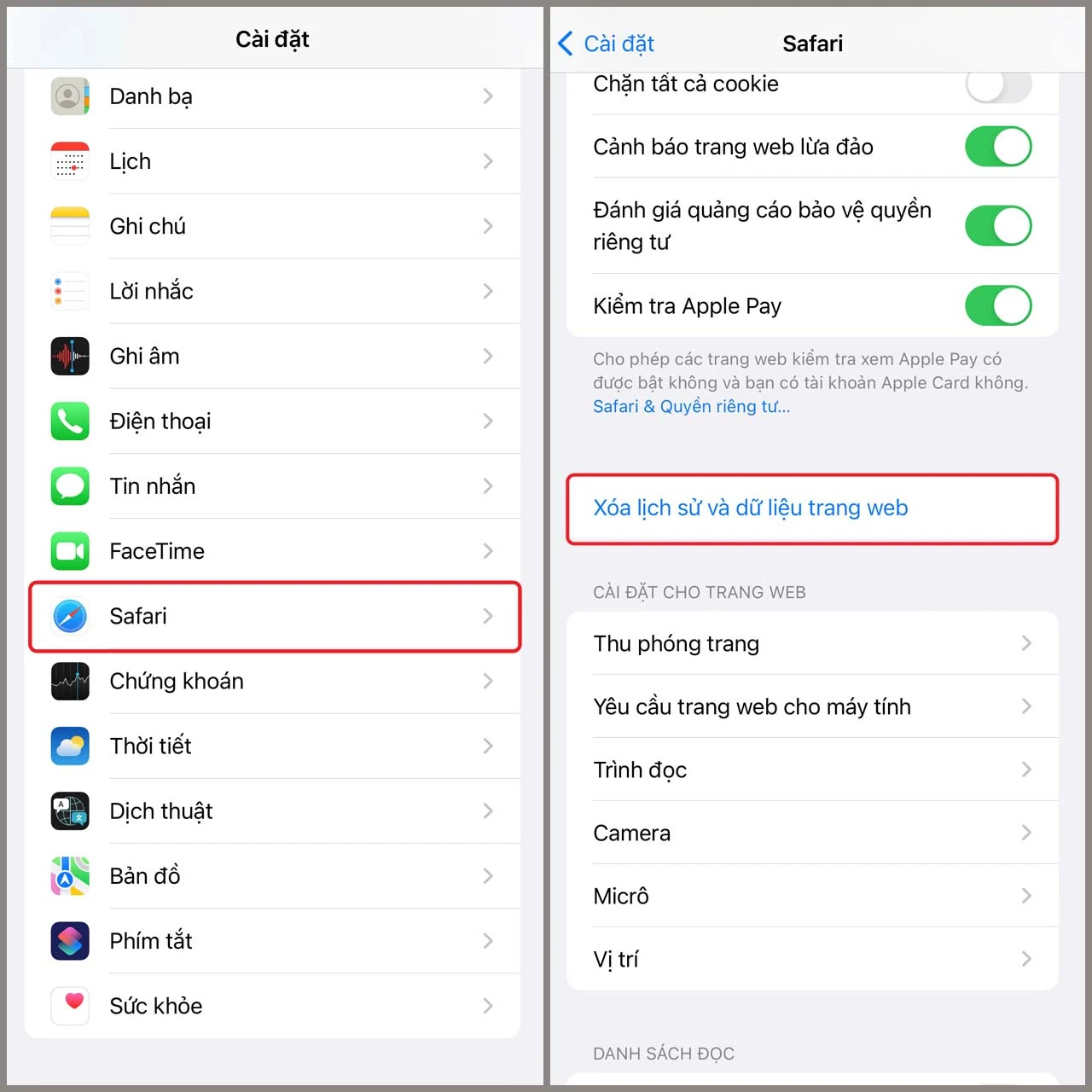 Dữ liệu hệ thống trên iPhone