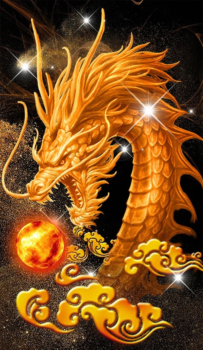 Hình nền rồng vàng 3D