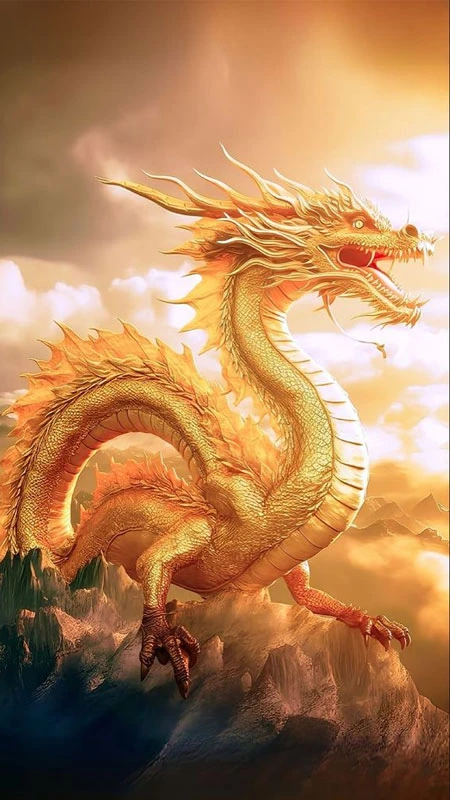 Hình nền rồng vàng tuyệt đẹp