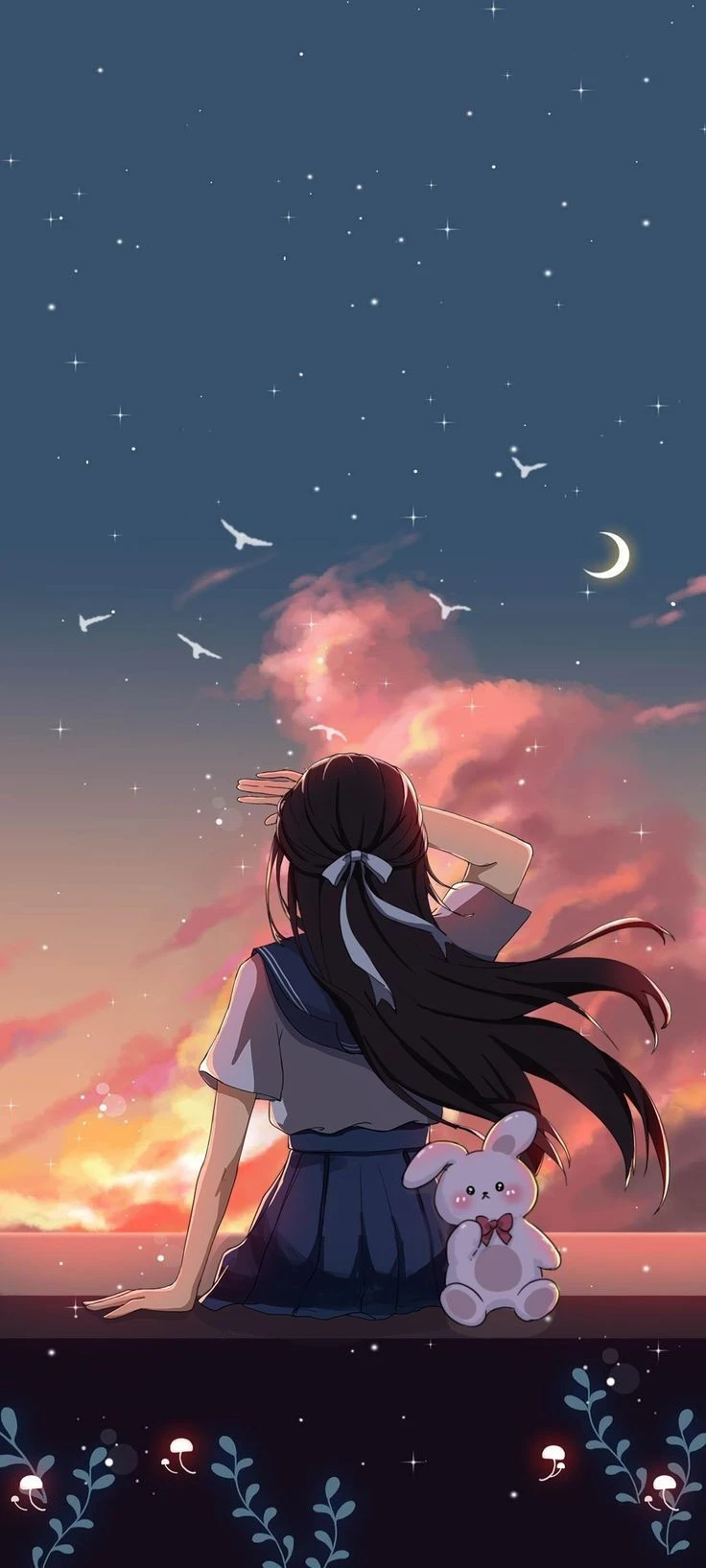 Hình nền hoàng hôn anime