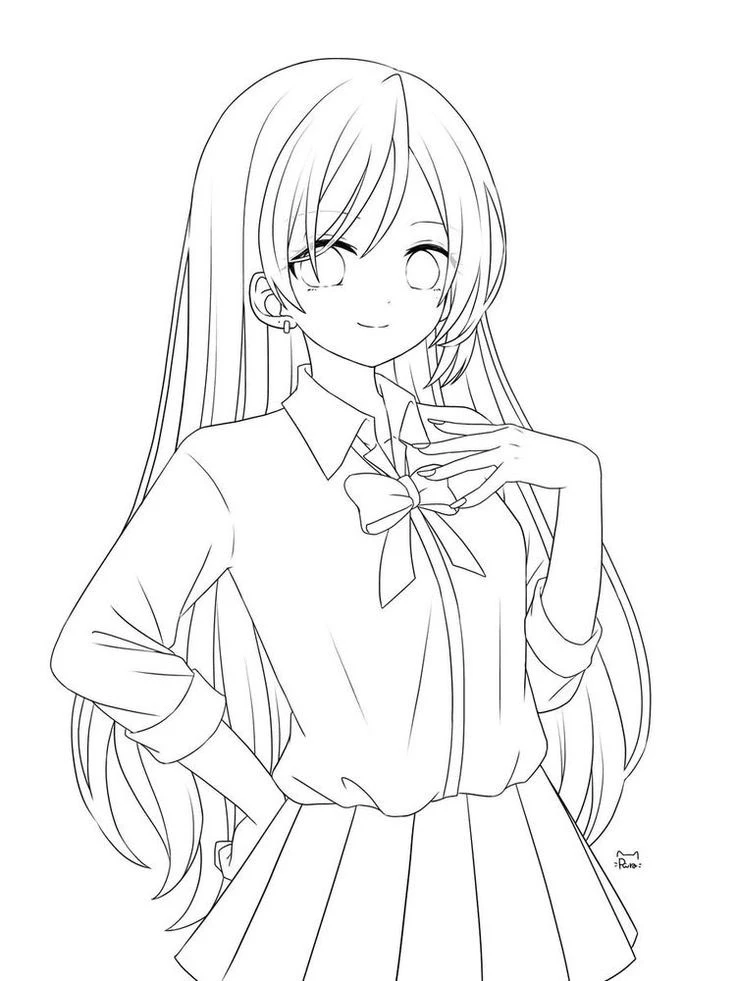 Tranh tô màu anime đẹp 1