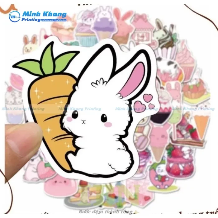 Sticker thỏ trang trí điện thoại