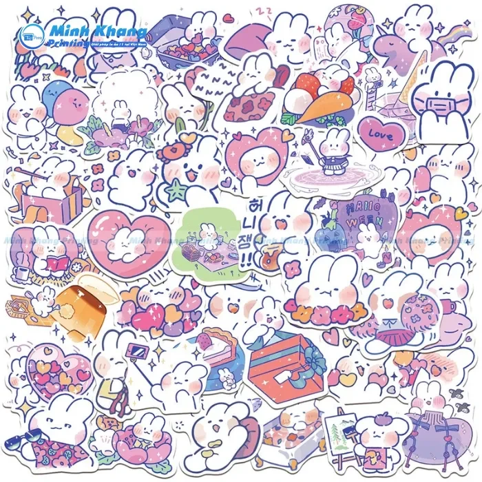 Sticker thỏ sáng tạo trong nghệ thuật