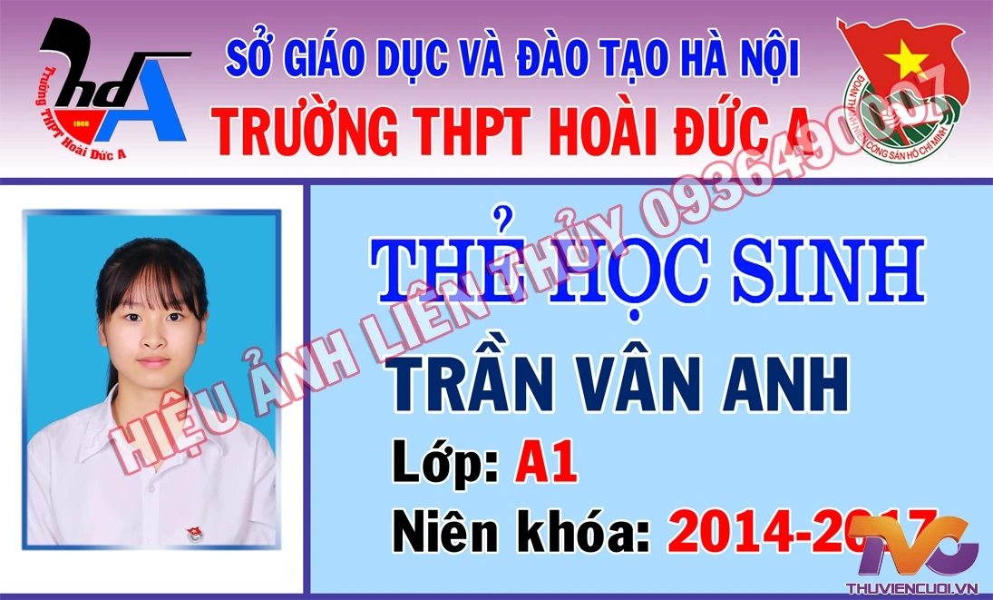 Mẫu thẻ học sinh 6