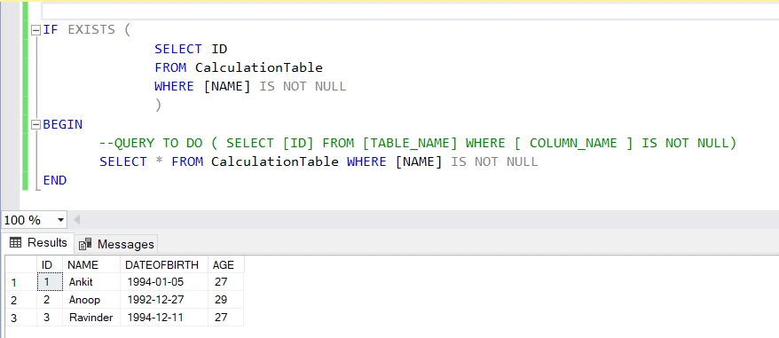 SQL EXISTS Examples