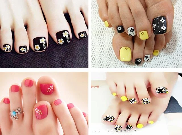 Mẫu móng chân đẹp màu sắc tươi sáng