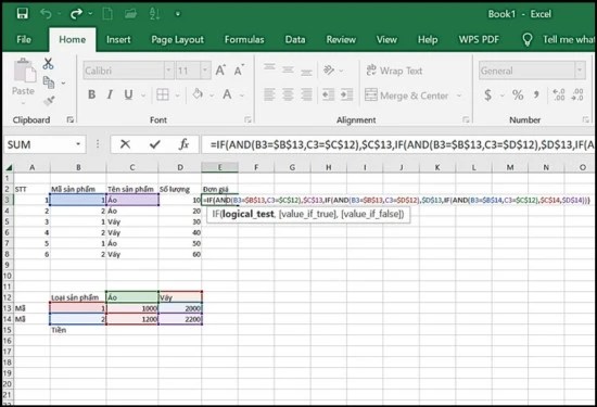 Hình ảnh minh họa sử dụng hàm VLOOKUP