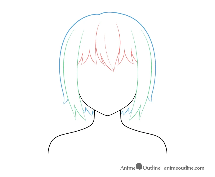 Hướng dẫn vẽ tóc ngắn trong anime