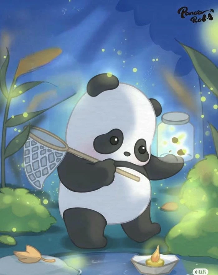 Gấu chibi đang chơi đùa