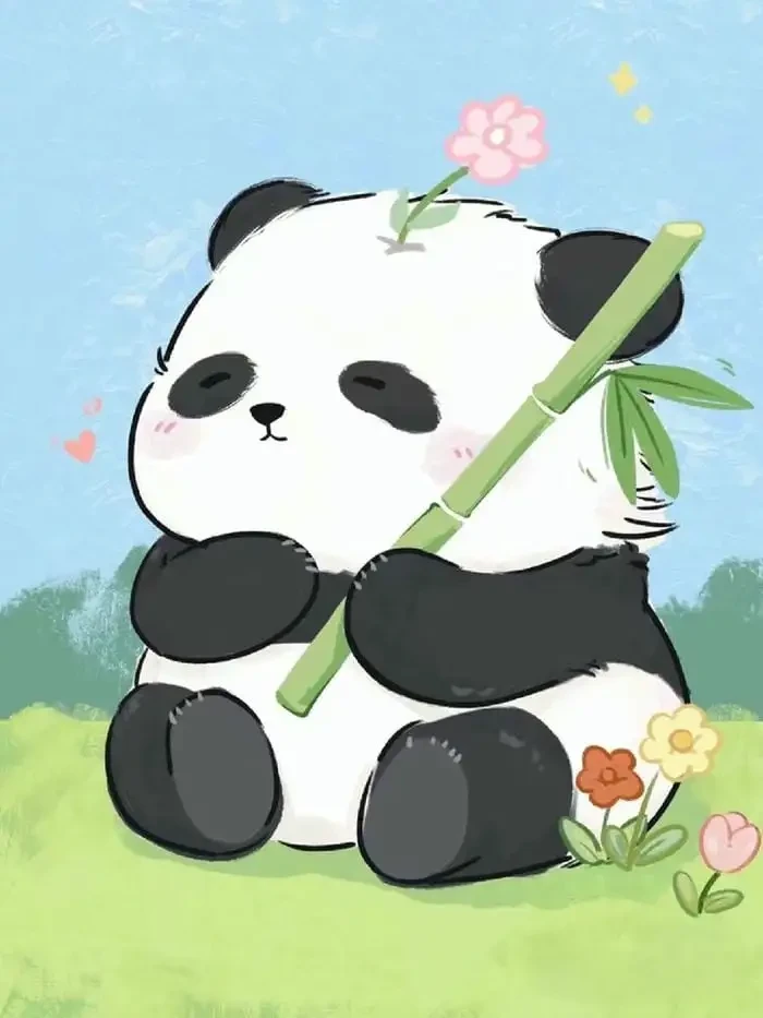 Gấu chibi dễ thương và vui vẻ