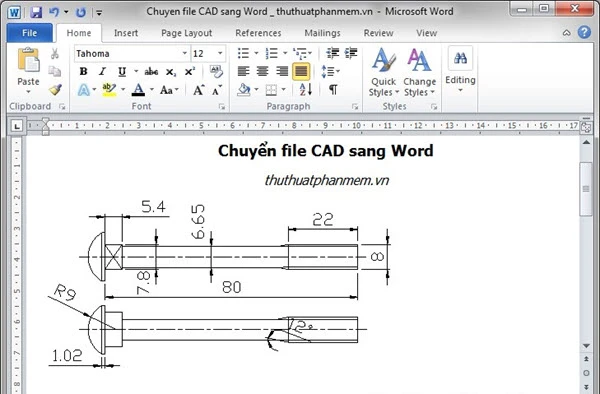 Hướng dẫn mở file Word và dán các đối tượng vừa sao chép