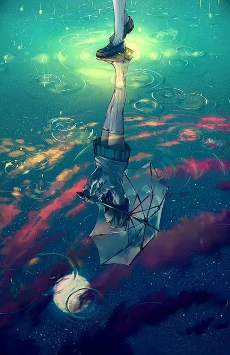 Anime Girl Crying in the Rain