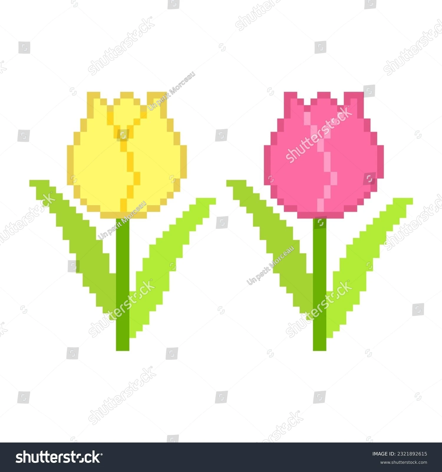 Hoa tulip nghệ thuật pixel đẹp