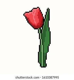 Nghệ thuật pixel hoa tulip ấn tượng