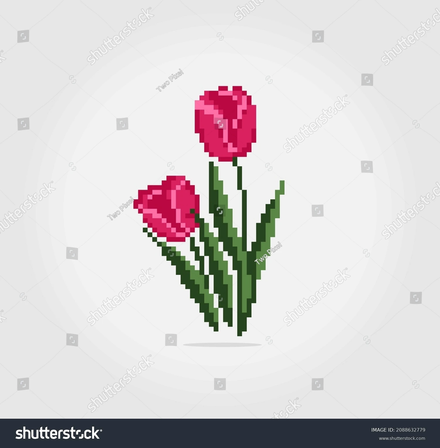 Pixel art hoa tulip dễ thương