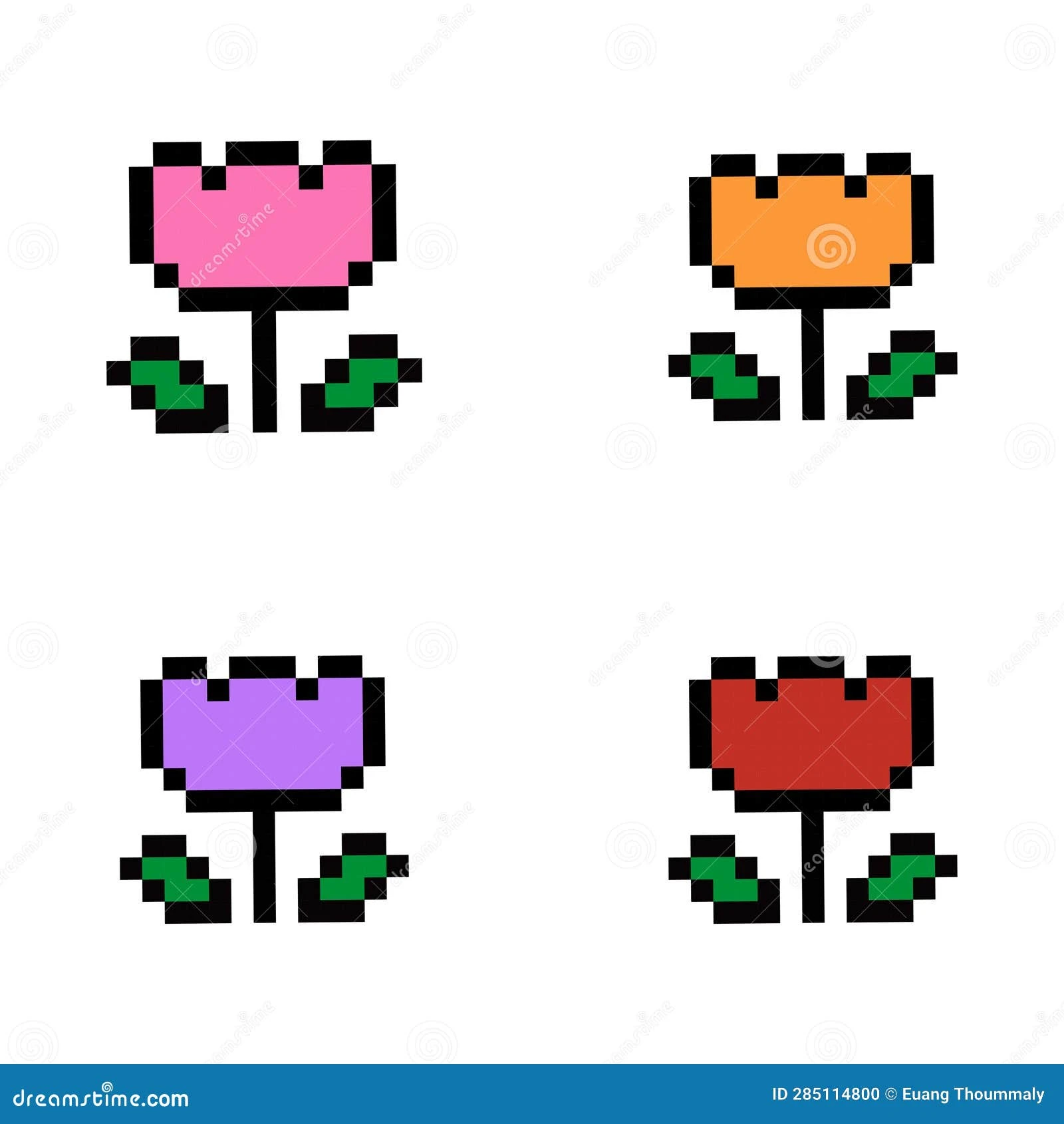 Hình ảnh hoa tulip pixel art