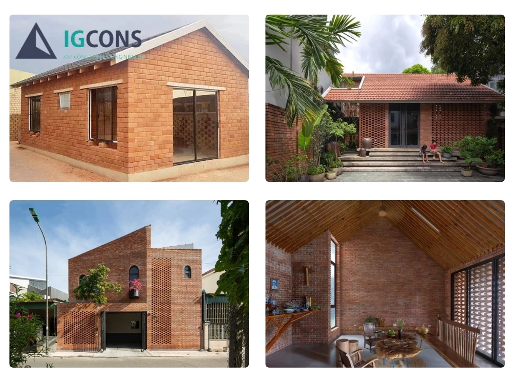 Nhà cấp 4 gạch mộc hiện đại