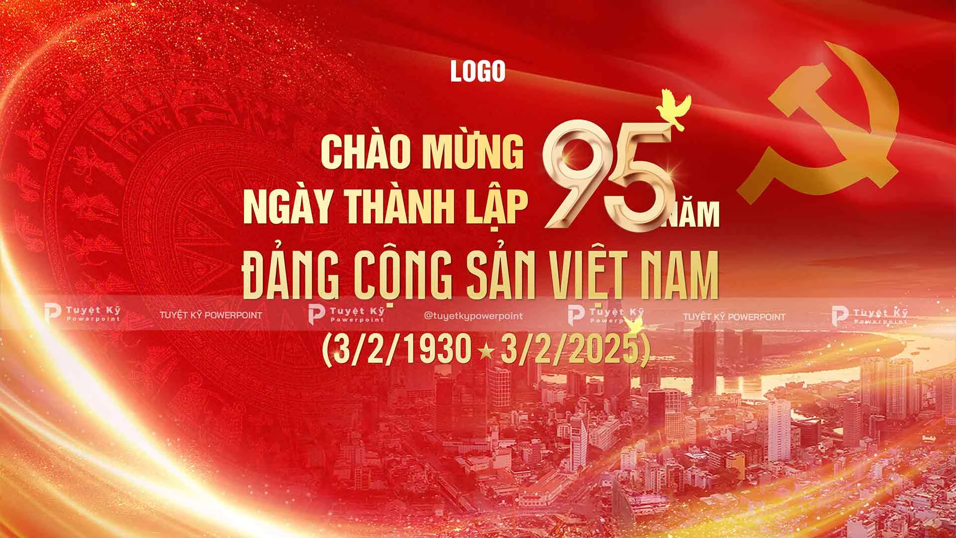 Backdrop chào mừng 95 năm thành lập Đảng