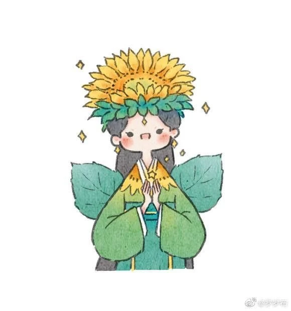 Hoa hướng dương vẽ chibi 1
