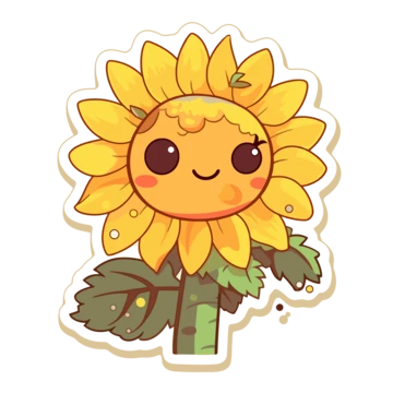 Hoa hướng dương vẽ chibi 6
