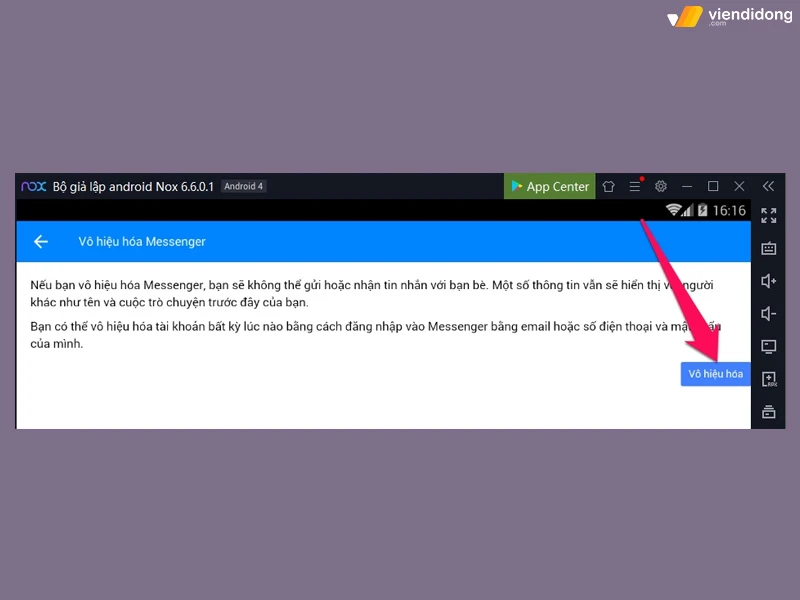 Hướng dẫn tắt Messenger