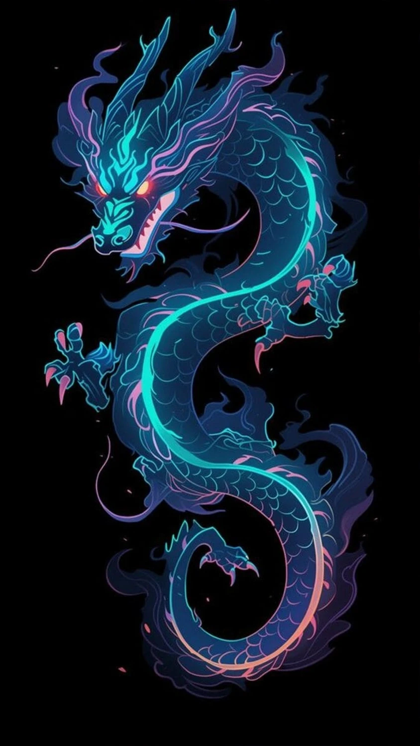 Hình nền rồng xanh tím